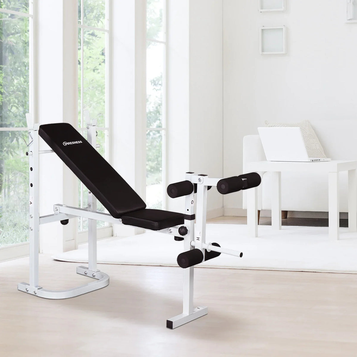 Winado Adjustable Olympic Weight Bench; with Squat Rack