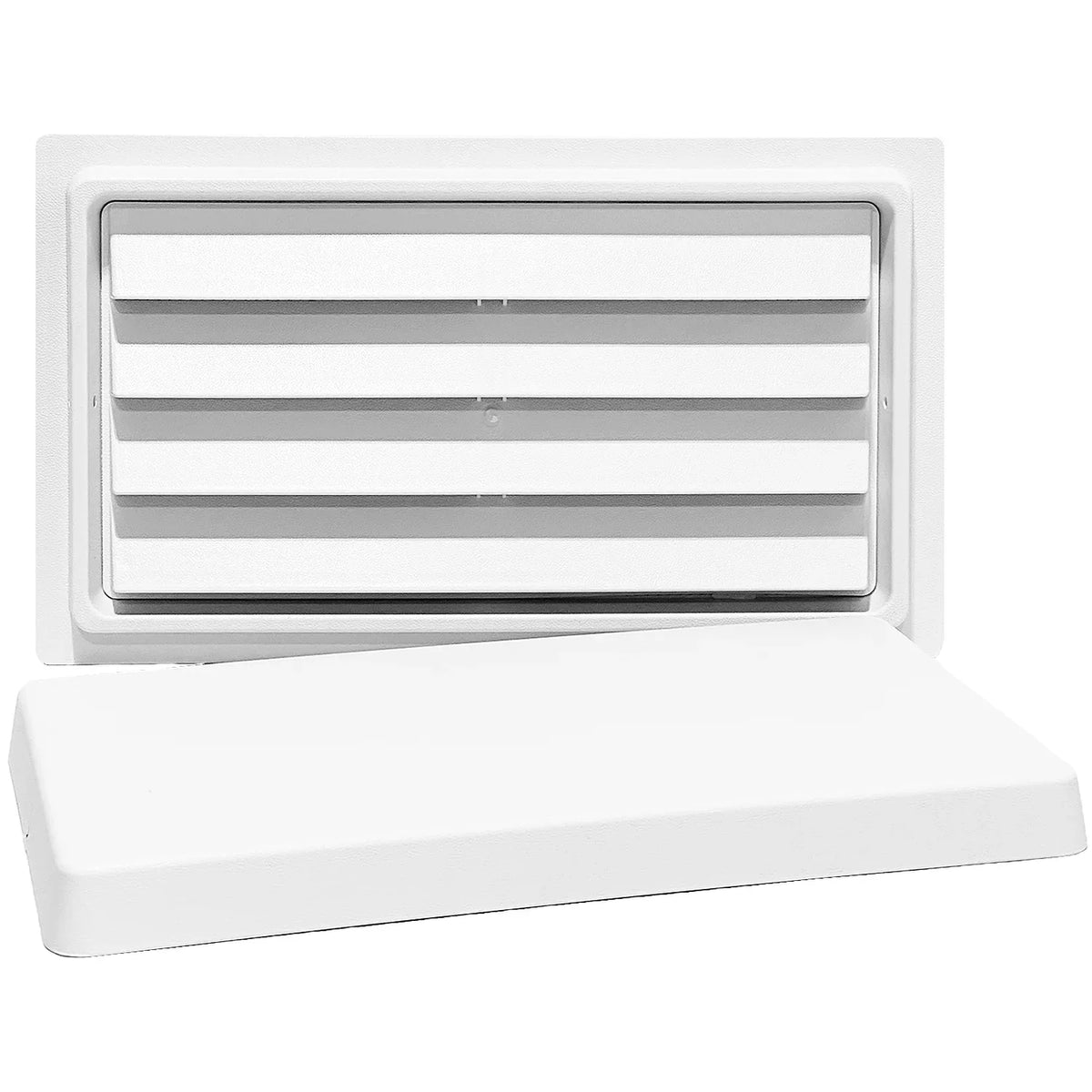 Crawl Space Manual Air Vent with Removable Cover and Vermin Screen (White; 8" Height x 16" Width)