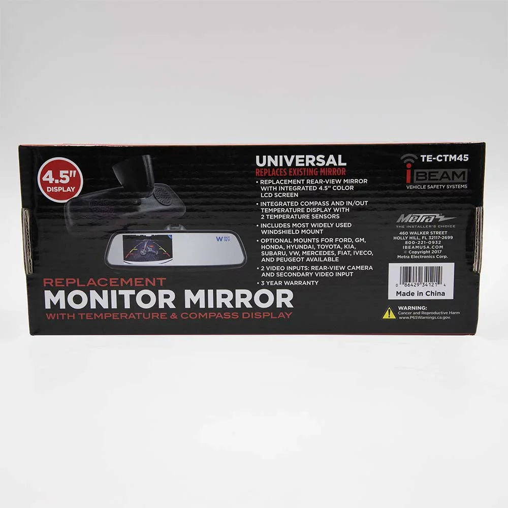 iBeam TE-CTM45 4.5" Compass/Temp Mirror Monitor
