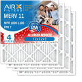 12x12x1 Air Filter MERV 11 Comparable to MPR 1000; MPR 1200 & FPR 7 Electrostatic Pleated Air Conditioner Filter 4 Pack HVAC Premium USA Made 12x12x1 Furnace Filters by AIRX FILTERS WICKED CLEAN AIR.