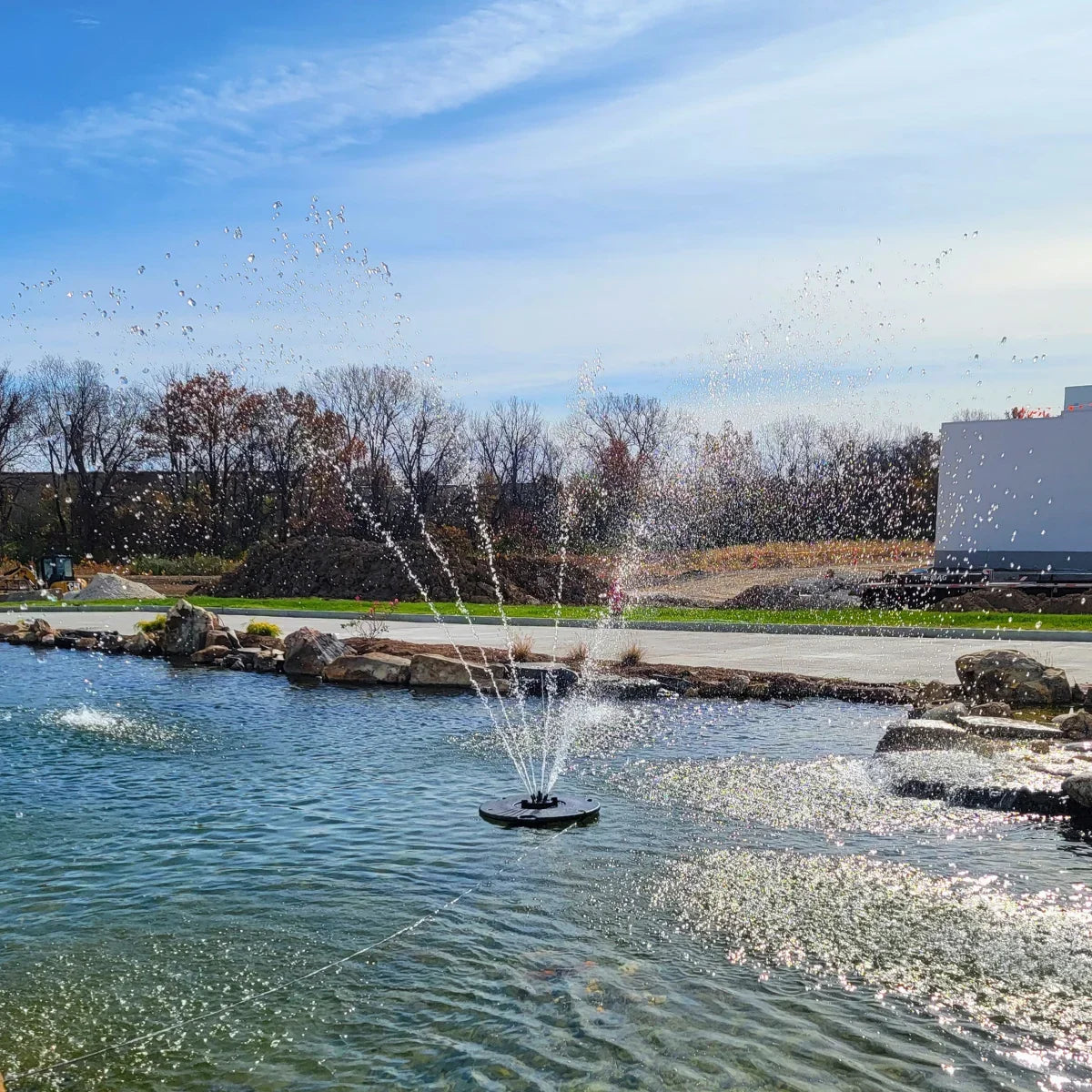 HALF OFF PONDS 1/2 HP Floating Fountain | 100 foot Cord | 9 Patterns | Surface Aeration for Ponds | AQF6100-100