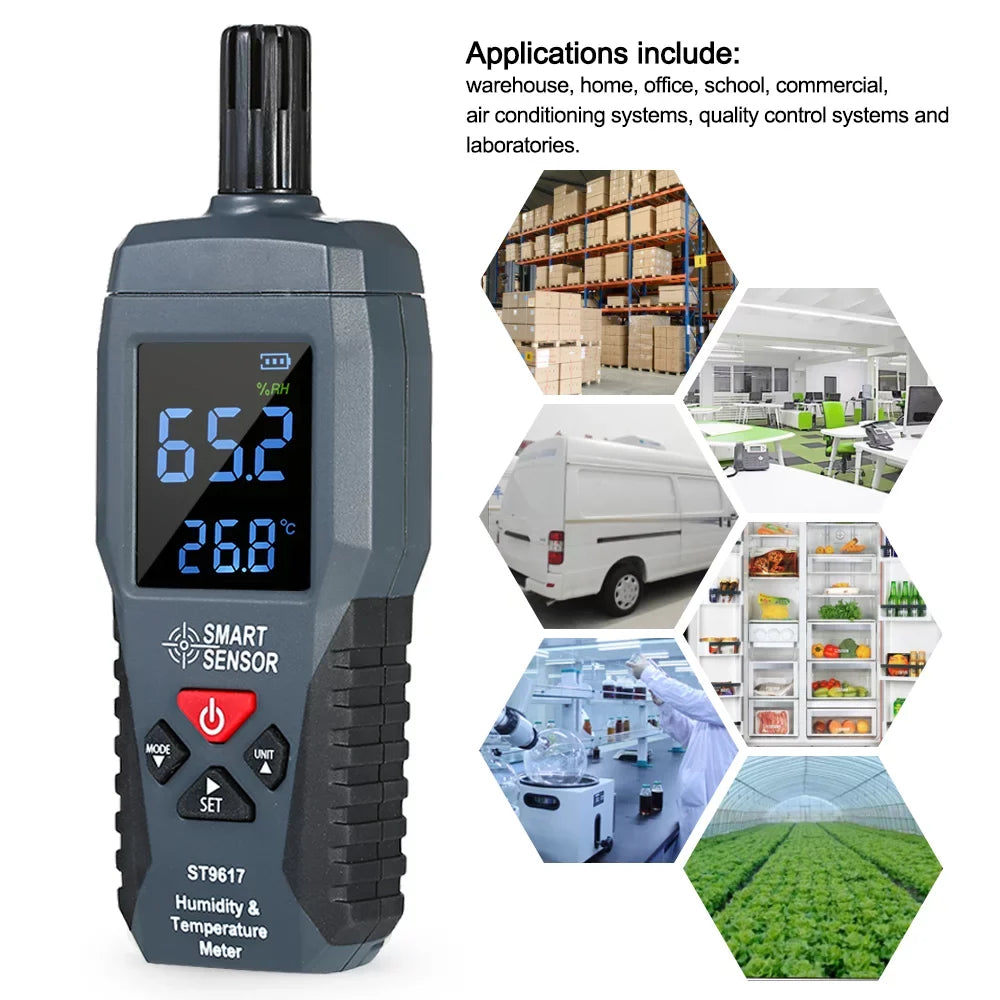 SMART SENSOR Humidity & Meter High Accuracy Digital LCD Display Humidity Hygrometer Meter Gauge Tester