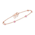 RS Pure by Ross-Simons 0.20 ct. t.w. Pink Sapphire Station Bracelet in 14kt Rose Gold; Women's; Adult