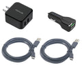 Type-C USB Cable Fast Home Car Charger 6ft Long Travel Power Q1Z for Samsung Galaxy Fold A9 A50 A20 A10e - Sonim XP8 XP3 - Sony Xperia 5 10 Plus 1 - Xiaomi Redmi Note 7; Mi Mix 2 9T 9