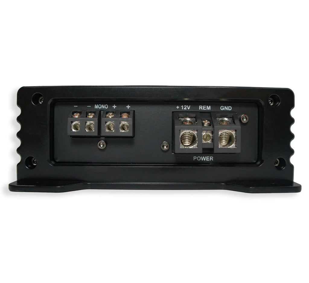 Universal Car Stereo Rearfire Sealed Single 12" Alpine Next-Generation R-Series R2-W12D4 Sub Box Enclosure with Harmony HA-A800.1 Amplifier & 4GA Amp Kit