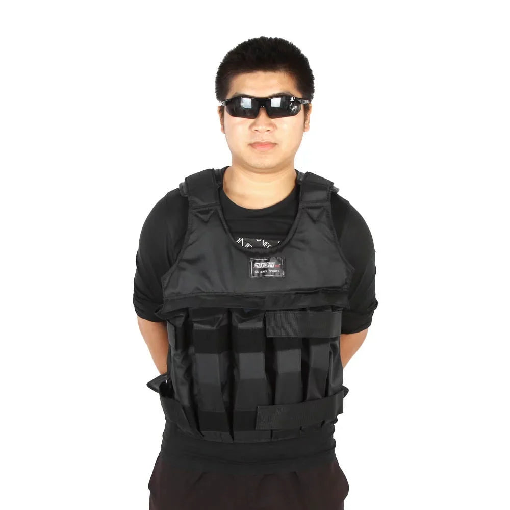 SUTENG Invisible Weightloading Sand Clothing - Adjustable Weighted Vest for Exercise and Boxing Training; Max Loading 50kg