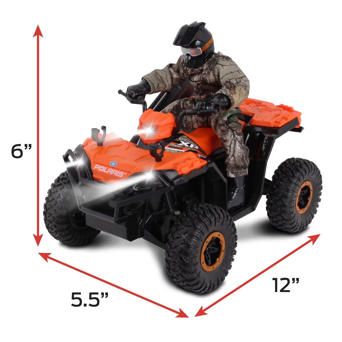 NKOK RealTree 1:8 Scale Radio Control Polaris Sportsman XP - #81433; With Turbo Boost & Rider; 2.4 GHz RC; RealTree Edge Camouflage; Officially Licensed; Ages 6+