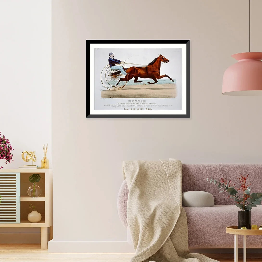 Historic Framed Print; Nettie: by Rysdyk's Hambletonian; dam; and American star mare; 17-7/8" x 21-7/8"