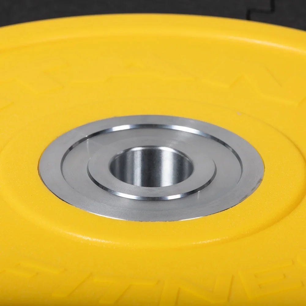 Titan Fitness 15 KG Color Urethane Bumper Plates; Sold Individually; Yellow Colored Mold with Steel Insert