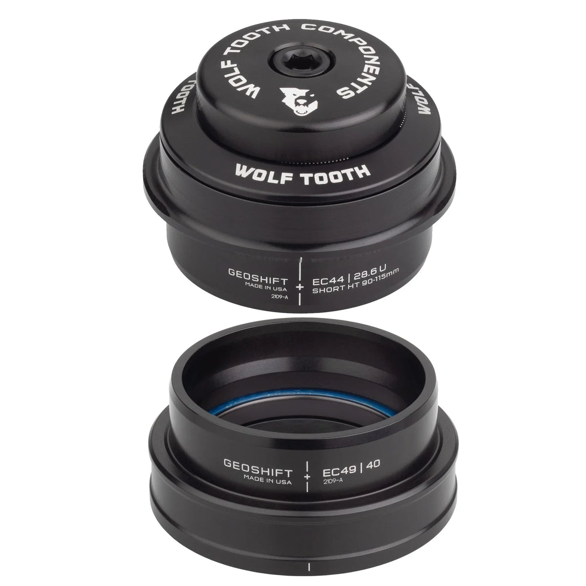 Wolf Tooth GeoShift Performance Angle Headset - 2 Deg; Short; EC44/EC49; Black