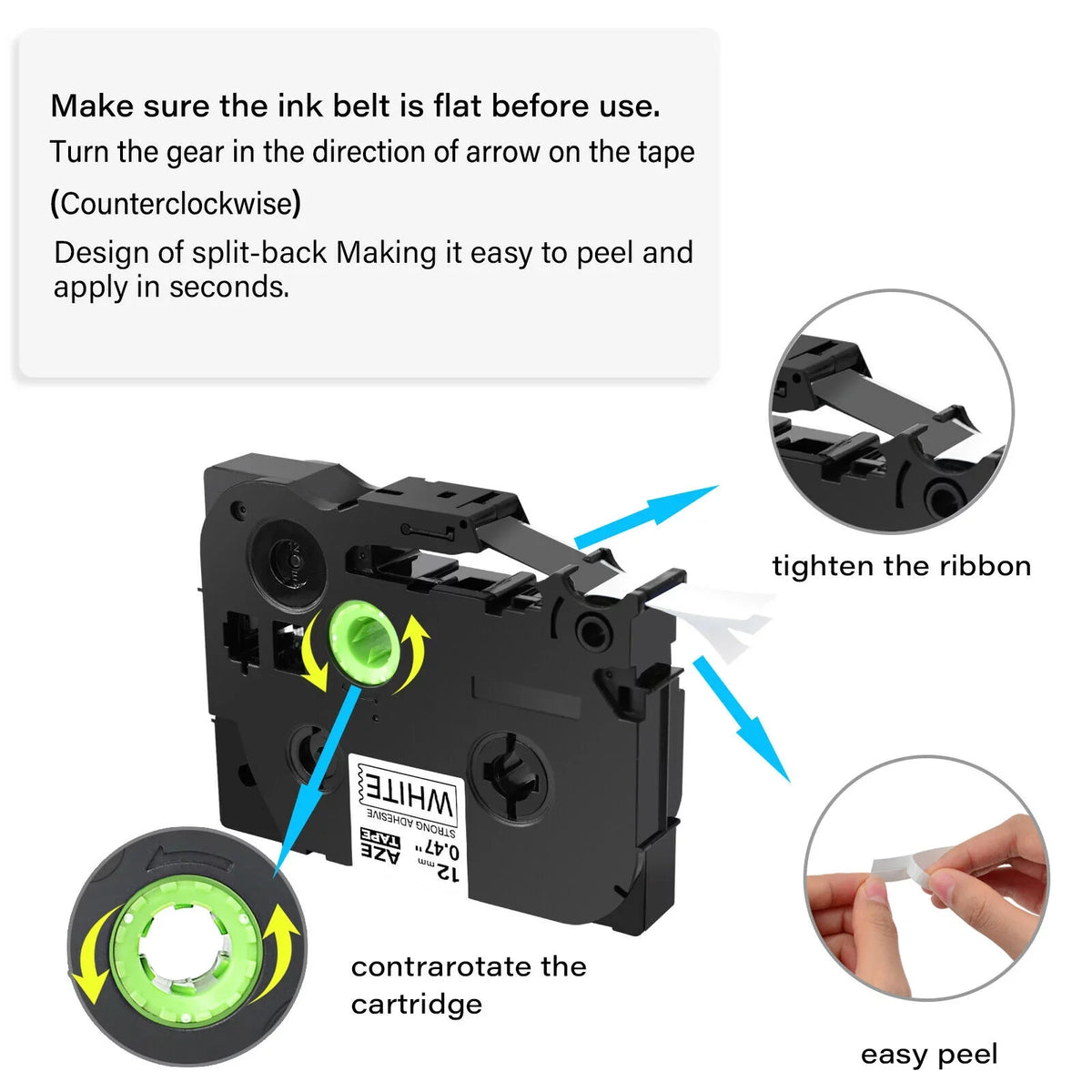 GREENCYCLE 40PK Compatible for Brother P-touch Black on White 12mm TZ TZe TZe-S231 TZ-S231 TZe-231 TZ-231 Extra Strength Laminated Label Tape