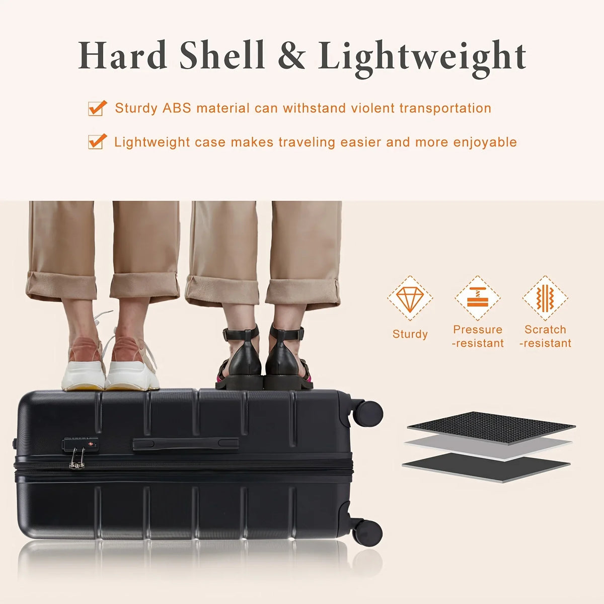 Lightweight Carry-On Trolley Suitcase – TSA Lock; Durable Double Spinner Wheels – Secure & Convenient Travel Case for Jetsetters