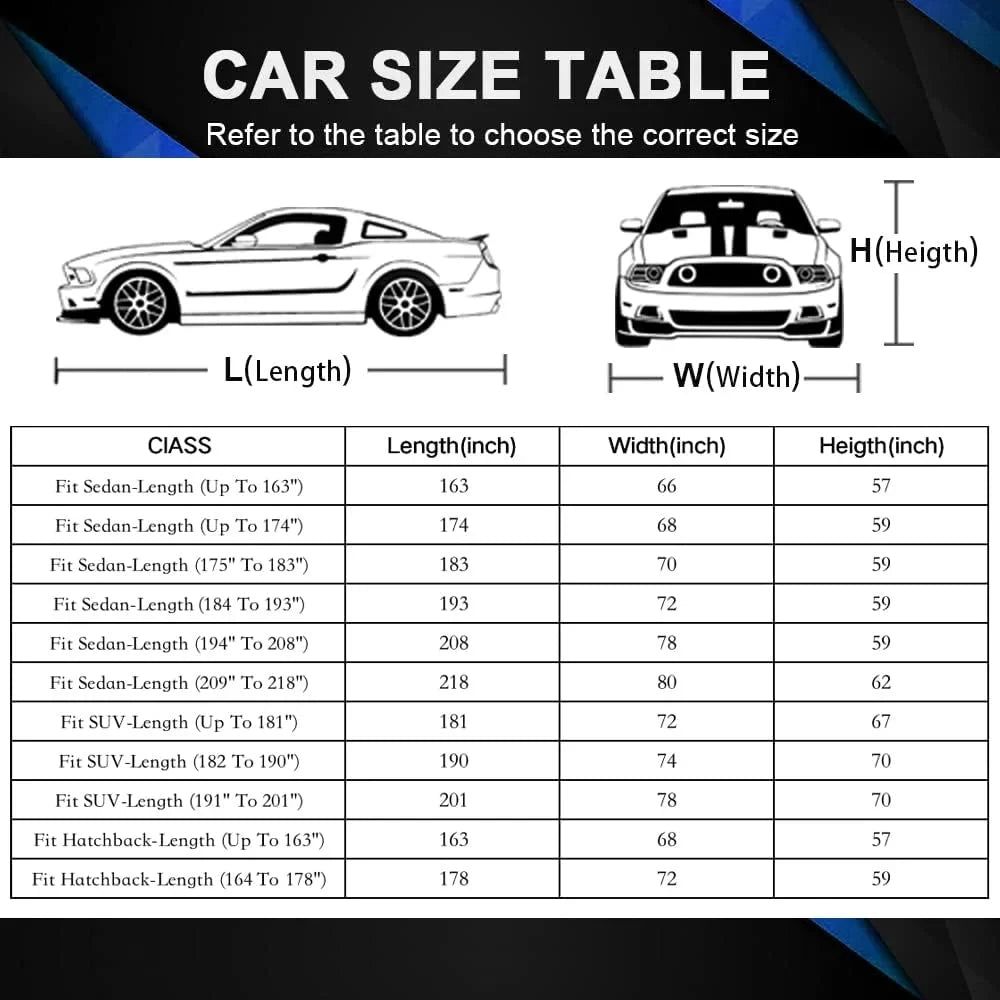 SUV Car Cover Fluidproof All Weather ; Size 1 FitSUV-Length up to 181 inch; Blue