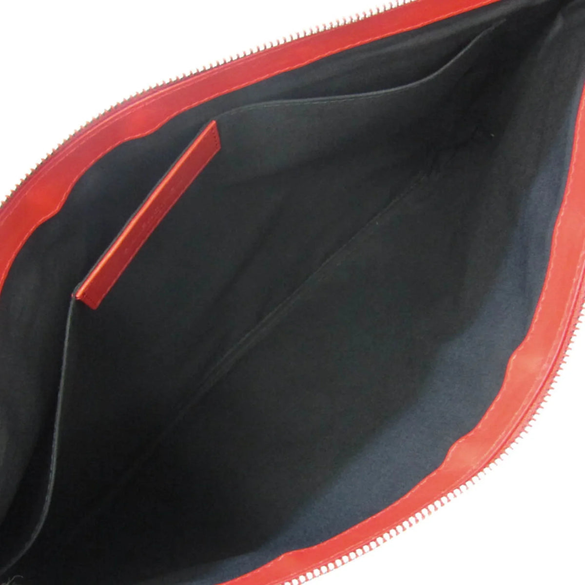 Pre-Owned Balenciaga 373840 Women's Leather;Canvas Clutch Bag;Pouch Beige;Red Color (Good)