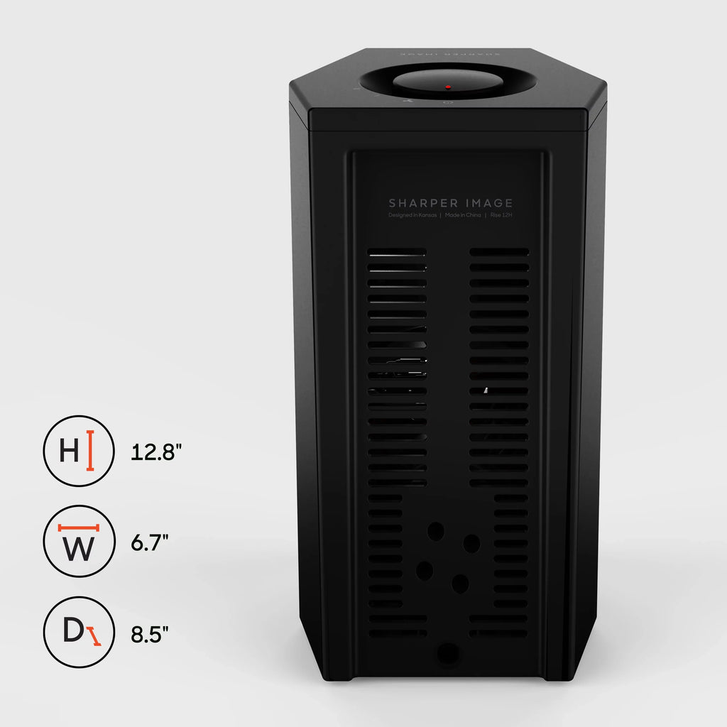 Sharper Image Rise 12H Personal Tower Heater; 2 Heat Settings; Black; New