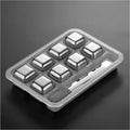 Whiskey Ice Cubes Stainless Steel Ice Cubes for Drinks Chilling Set of 4/6/8 with Box; Reusable Metal Whiskey Stones; Wine Chiller Rocks No Dilution Liquidless Ice for Scotch; Vodka; Rum (Size : 8pcs