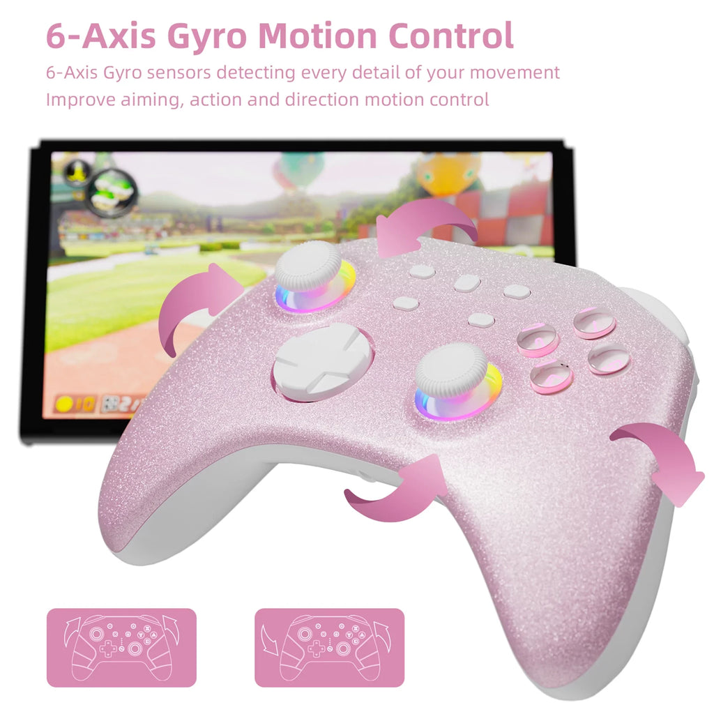 Pokémon Violet Game Disc and Upgraded Switch Pro Controller for Nintendo Switch/OLED/Lite; Wireless Switch Remote for PC/IOS/Android/Steam Pink
