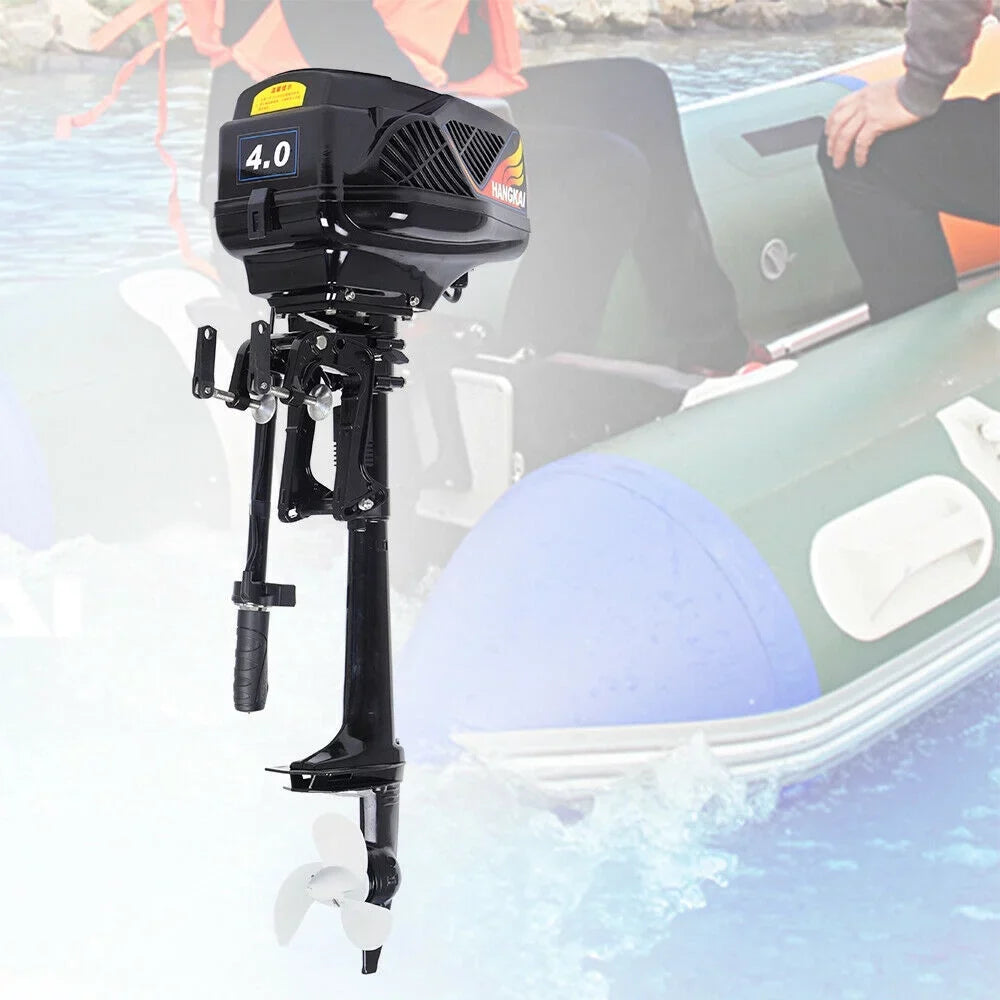 Miumaeov Outboard Motor Current-activated Boat Engine 4HP 48V 1000W Heavy Duty Outboard Fishing Boat Motor Engine Outboard CDI Mount Current-activated Outboard Motor for Inflatable Boats Fishing Boats