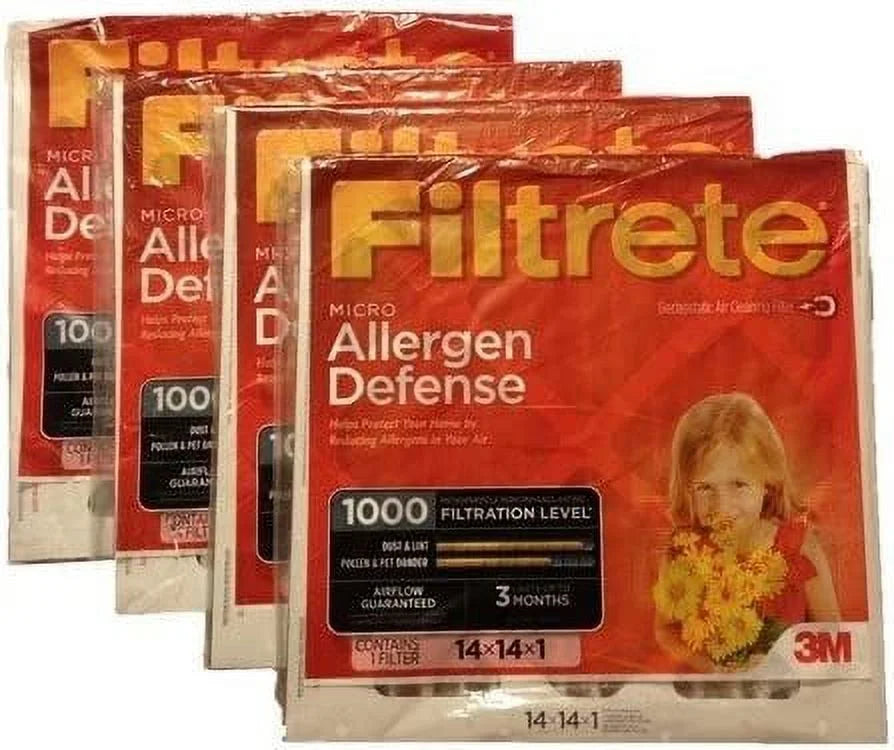 Filtrete Micro Allergen Defense Filter; 14 x 14 x 1-footes; 4-Pack