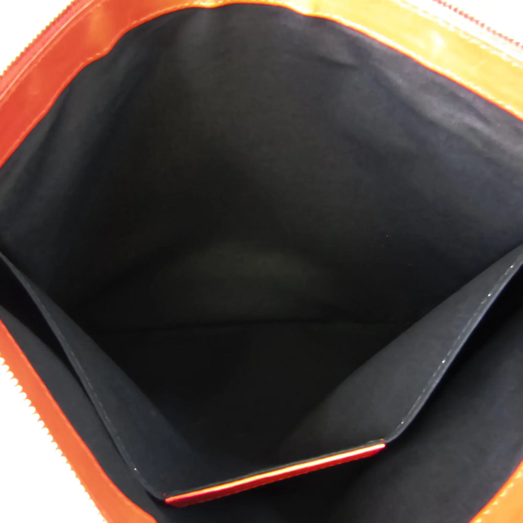 Pre-Owned Balenciaga 373840 Women's Leather;Canvas Clutch Bag;Pouch Beige;Red Color (Good)
