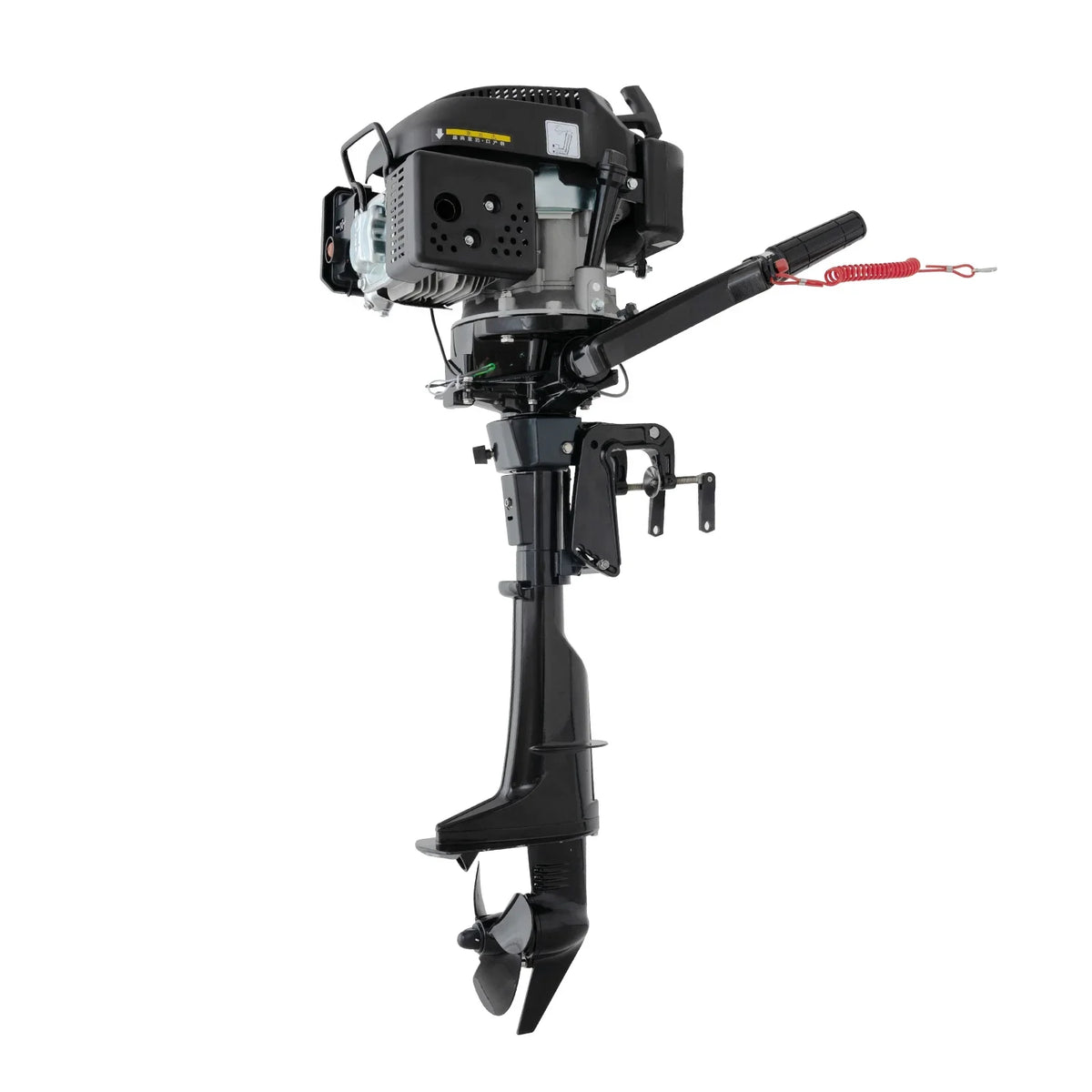 Fichiouy 6 HP 4 Stroke Outboard Motor Engine Tiller Shaft Boat Engine Air Cooling 2500rpm with CDI Air Cooling System 1:1.5