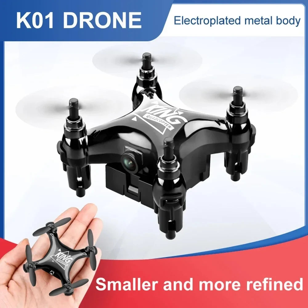 K01 Mini Drone for Kids;RC Quadcopter With HD Camera and 2pcs Batteries;Headless Drones Foldable RC Aircraft One Click Take-off and Landing Suitable for Beginners Toys Gift