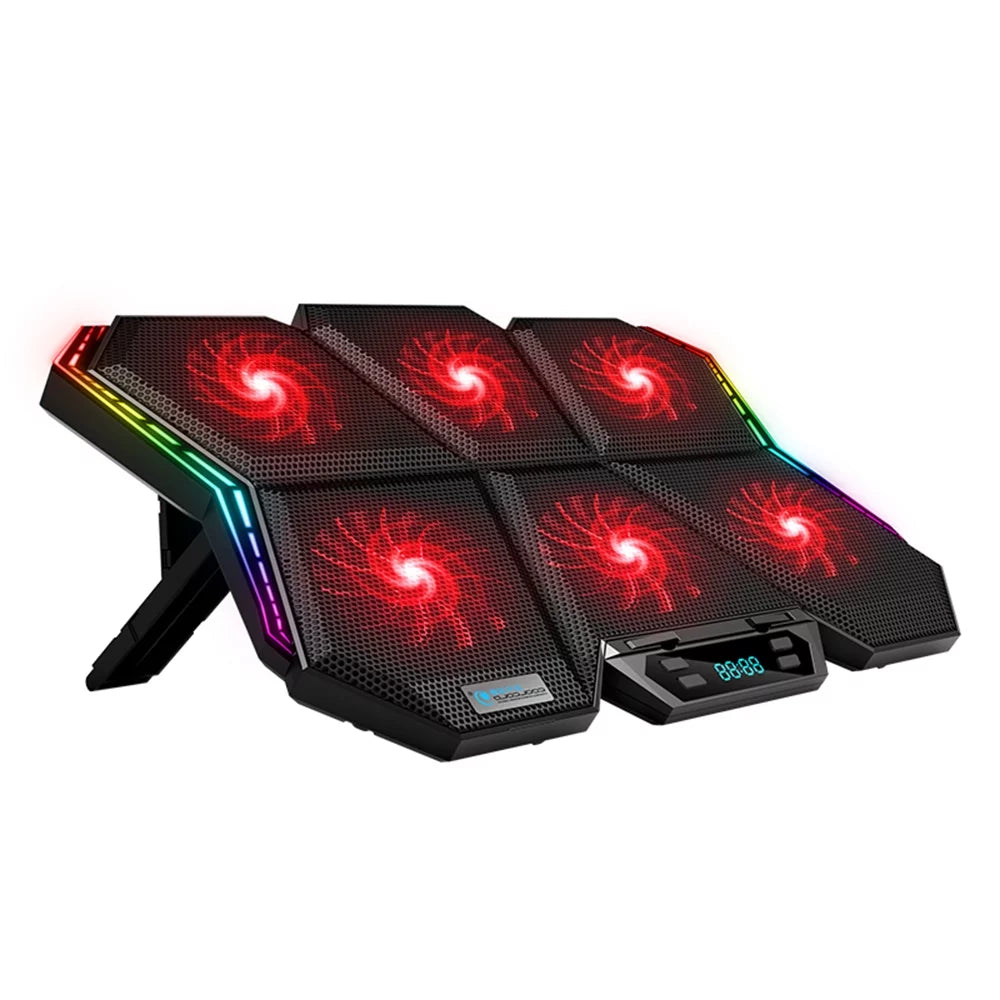 COOLCOLD K40 Laptop Cooler Stand with 6 Fans; Adjustable Wind Speed; and Mute Design