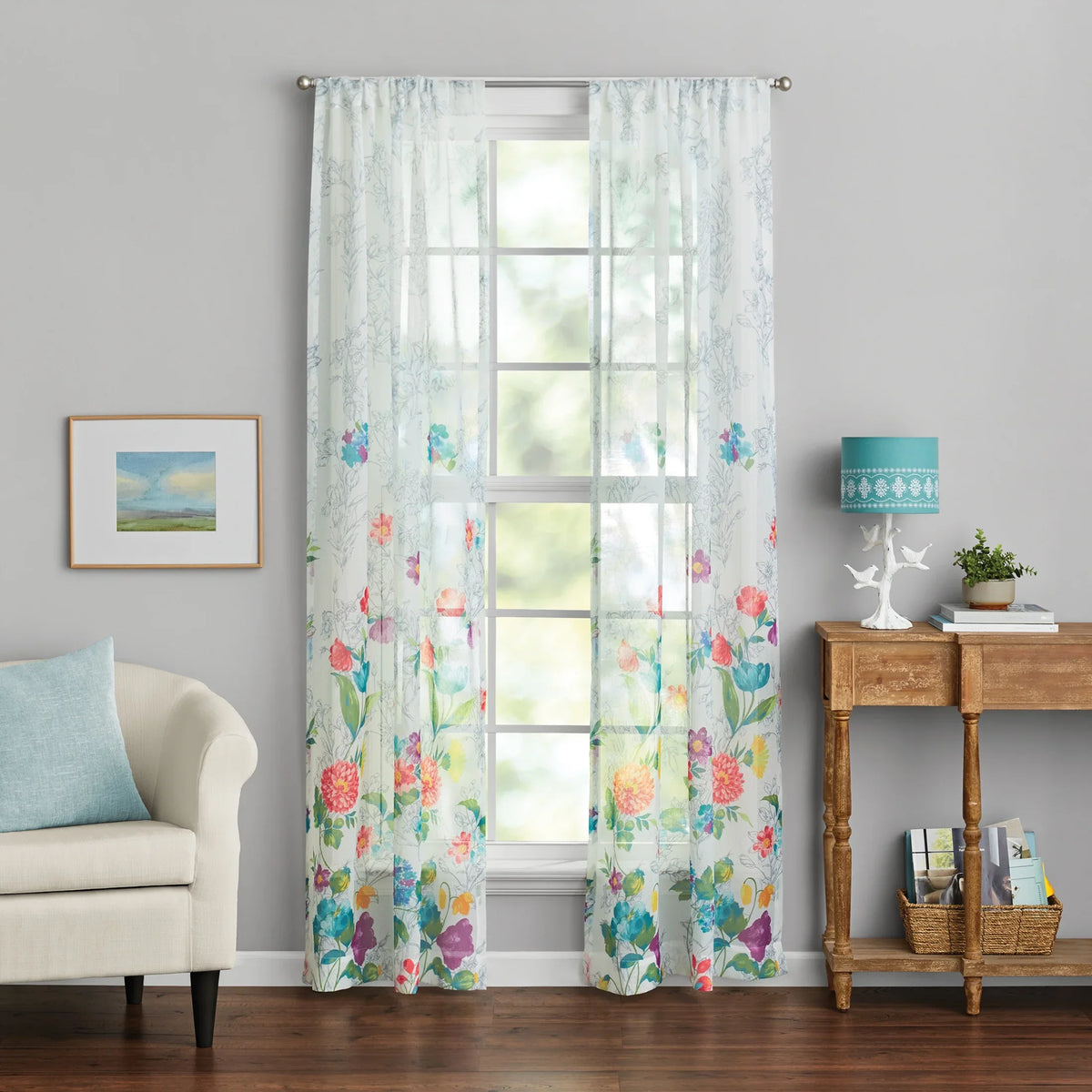 The Pioneer Woman Blooming Bouquet 2 Pack Curtain Panel; Polyester 40x84; Floral; Multi; RodPocket