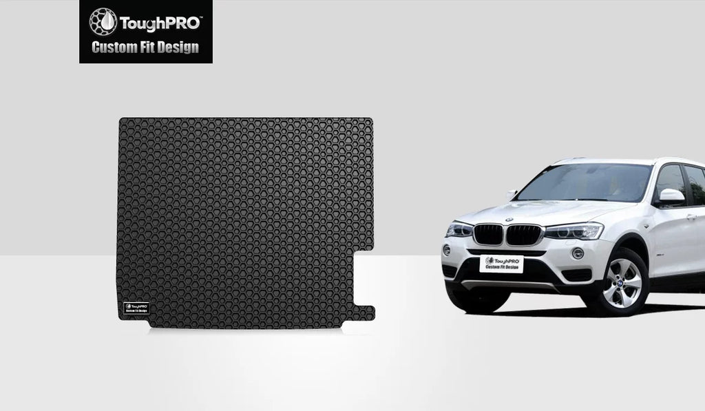 ToughPRO - Trunk Mat Compatible with BMW X3 - All Weather Heavy Duty (Made in USA) - Black Rubber - 2017