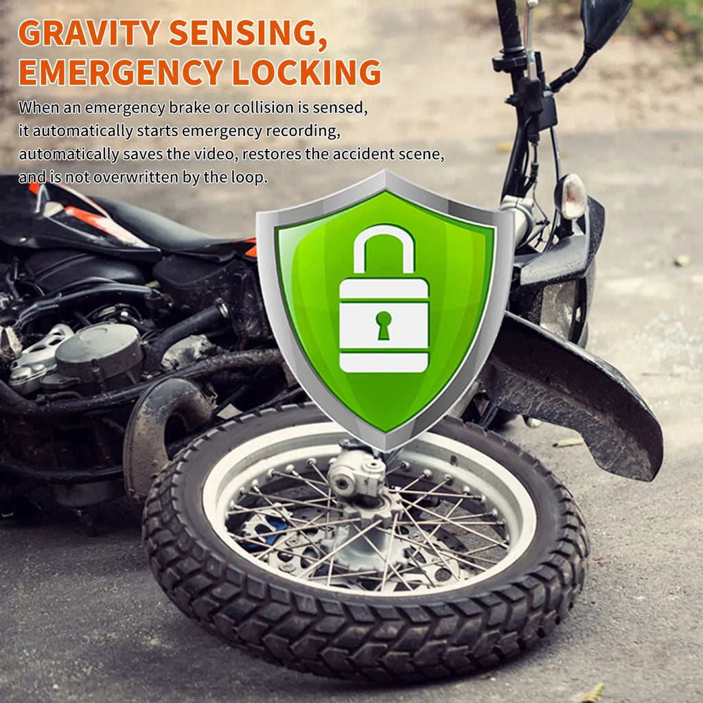 Motorcycle Dash Cam;WiFi Dual 1080p Motorbike Camera ;120° Wide Angle;Parking Monitoring; Timed Recording After Flameout Full Body Fluidproof Night Vision With 32G storage card