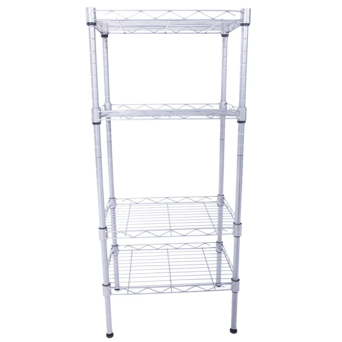 CAIHONG 4-Tier Wire Shelving Unit Metal Storage Rack Adjustable Organizer Perfect for Pantry Laundry Bathroom Kitchen Closet Organization (Silver; 13.77L x 9.84 Wx 31.5H)