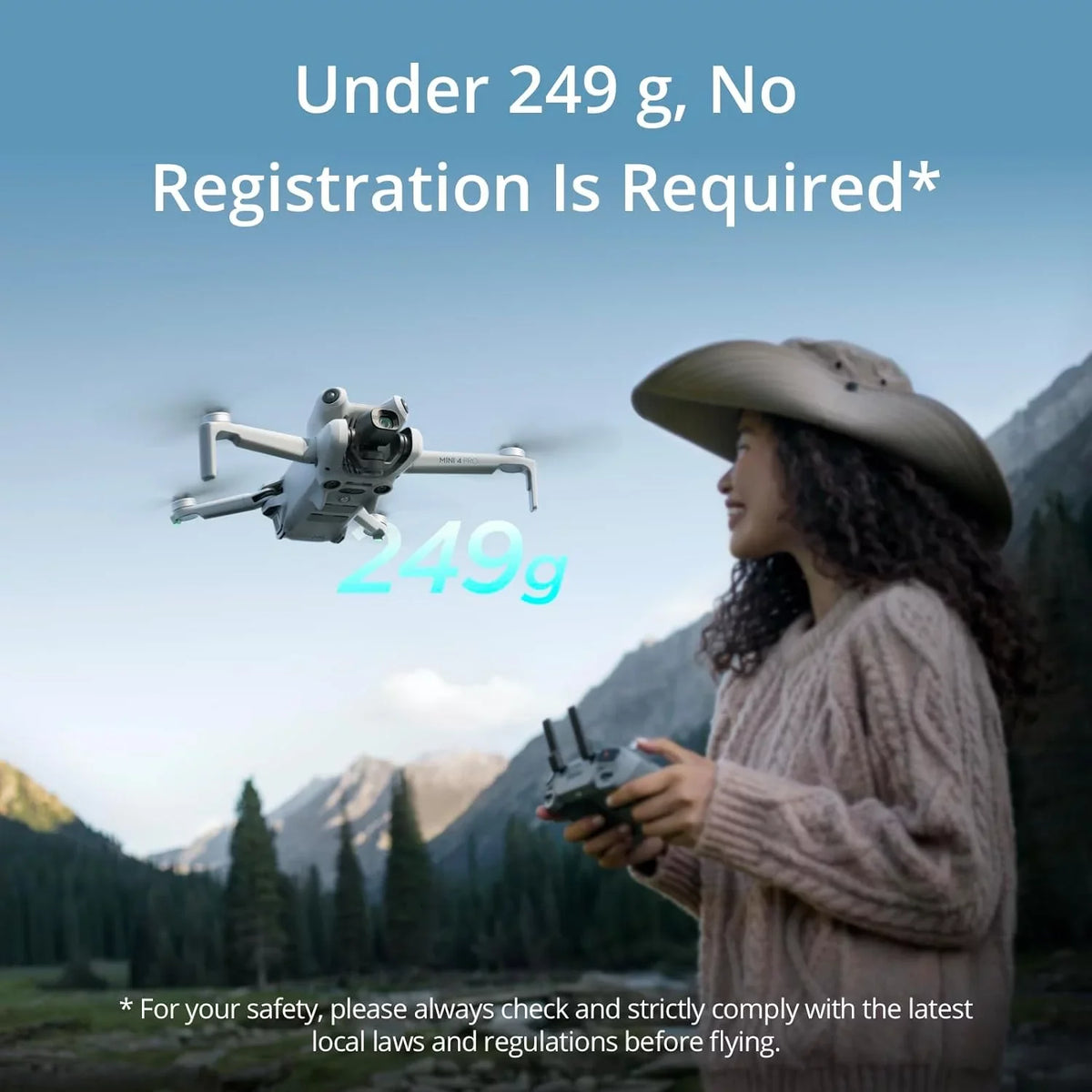 DJI Mini 4 Pro Folding Drone with RC 2 Remote (With Screen) Fly More Combo; 4K HDR Video; Under 249g; Omnidirectional Sensing; 3 Batteries Bundle with 3 Year CPS Extended Warranty & Accessories