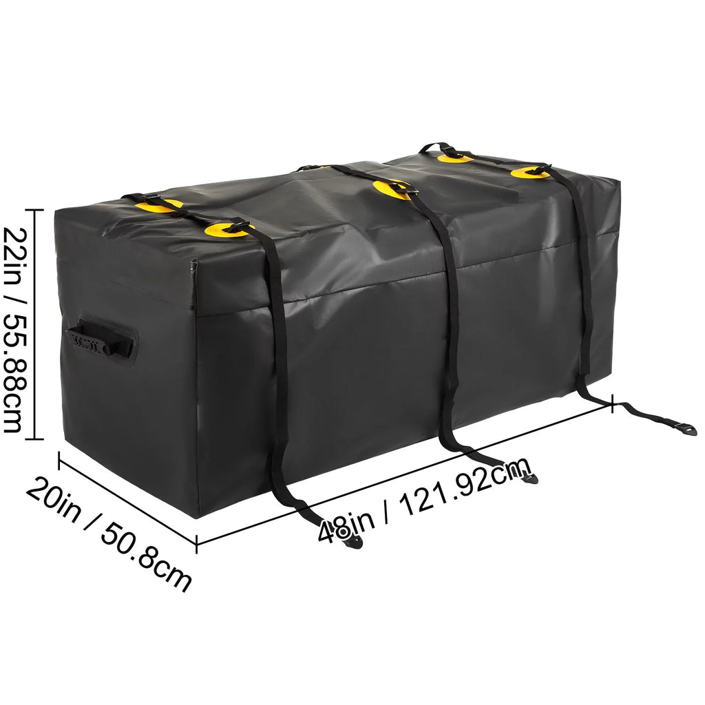 BENTISM Hitch Cargo Carrier Bag; Fluidproof 840D ; 48"x20"x22" (12 Cubic Feet); Heavy Duty Cargo Bag for Hitch Carrier with Reinforced Straps; Fits Car Truck SUV Vans Hitch Basket