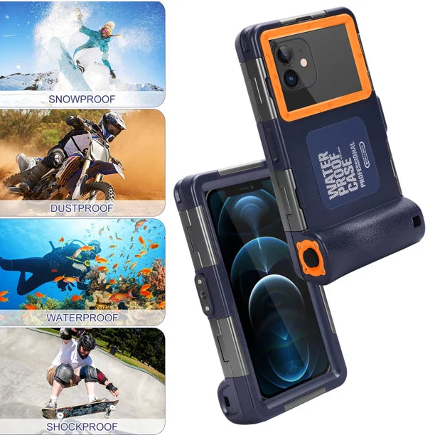 UrbanX Professional [15m/50ft] Swimming Diving Surfing Snorkeling Photo Video Liquidproof Protective Case Underwater Housing for Play 20 And all Phones Up to 6.9 millimeter LCD with Lanyard