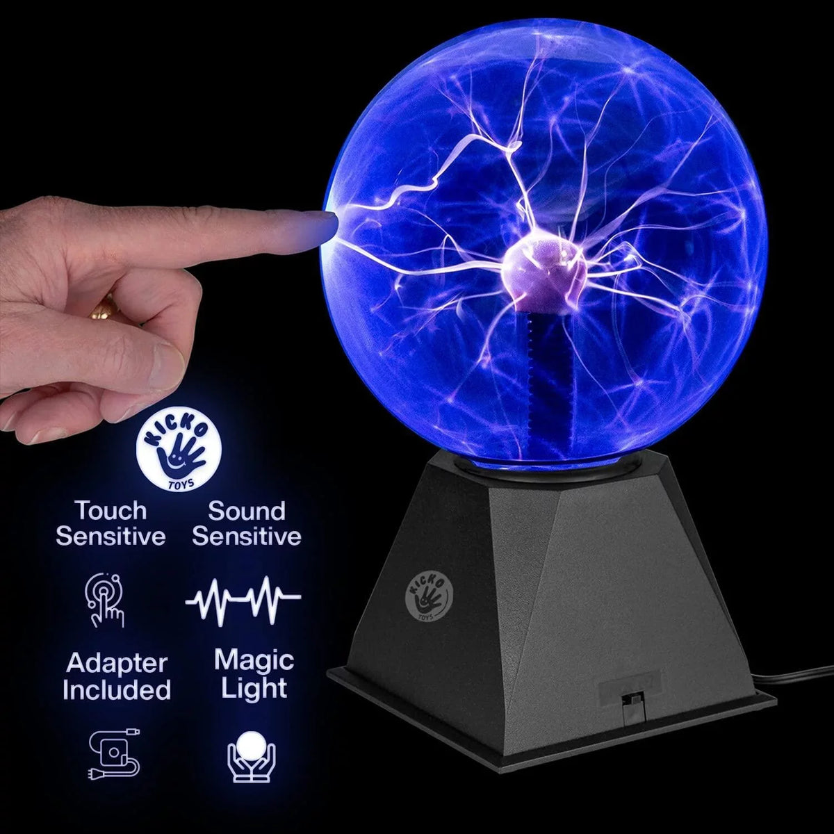Kicko Blue Plasma Ball - 7 inch - Nebula; Thunder Lightning