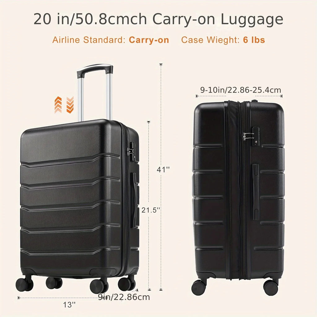 Lightweight Carry-On Trolley Suitcase – TSA Lock; Durable Double Spinner Wheels – Secure & Convenient Travel Case for Jetsetters