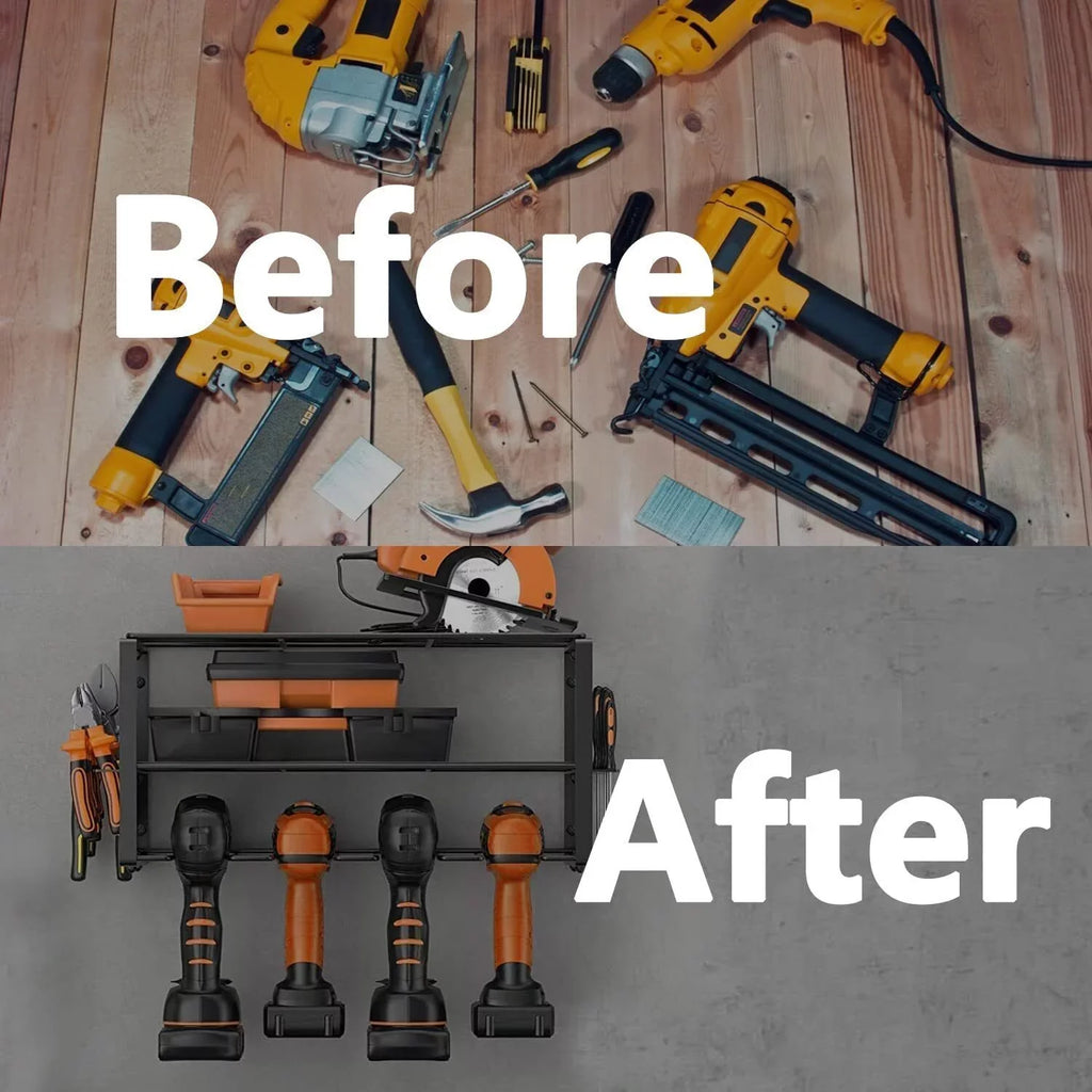 2PCS Power Tool Organizer Wall-Mounted Cordless Drill Holder; Heavy Duty Rack
