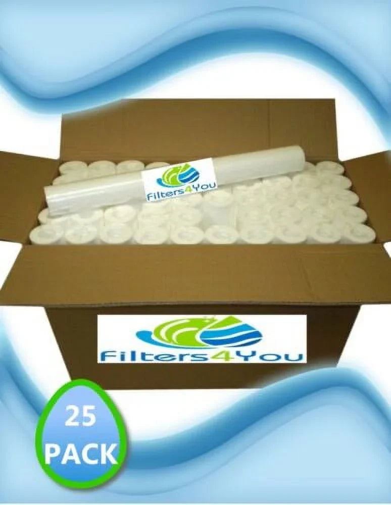 25 Pack 20" x 2.5" Sediment Cartridge Spun Polypropylene Filter 10 Micron