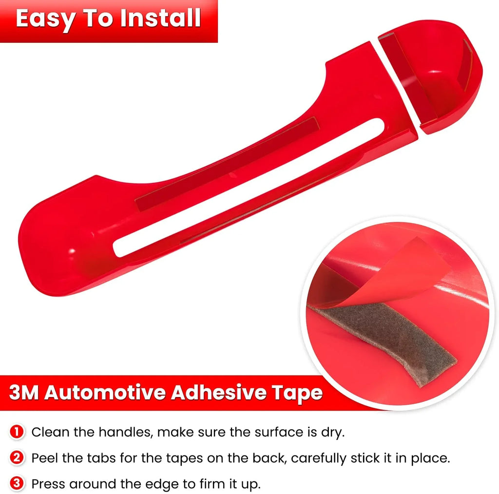 E-cowlboy Door Handle Inserts Cover Trim+Tailgate Handle Cover for 2018-2022 Jeep Wrangler JL JLU Sports Sahara Freedom Rubicon Unlimited Gladiator JT 2-Door & 4-Door Exterior Accessories (Red 5PCS)