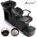 Artist hand Black Shampoo Barber Backwash Chair Salon Spa Beauty w/Ceramic Bowl;Sink; Foot Pedal