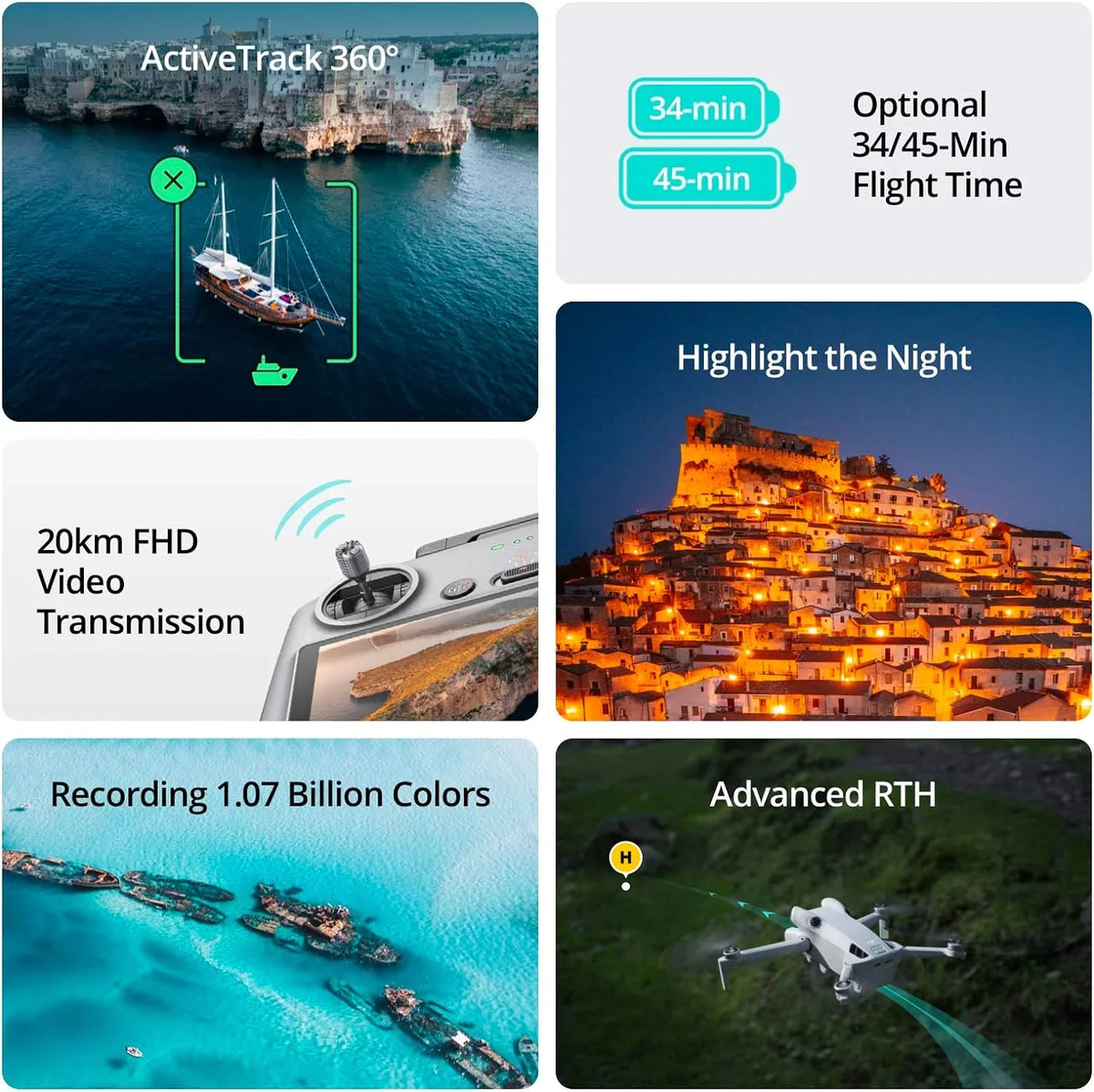 DJI Mini 4 Pro Folding Drone with RC 2 Remote (With Screen) Fly More Combo; 4K HDR Video; Under 249g; Omnidirectional Sensing; 3 Batteries Bundle with 3 Year CPS Extended Warranty & Accessories
