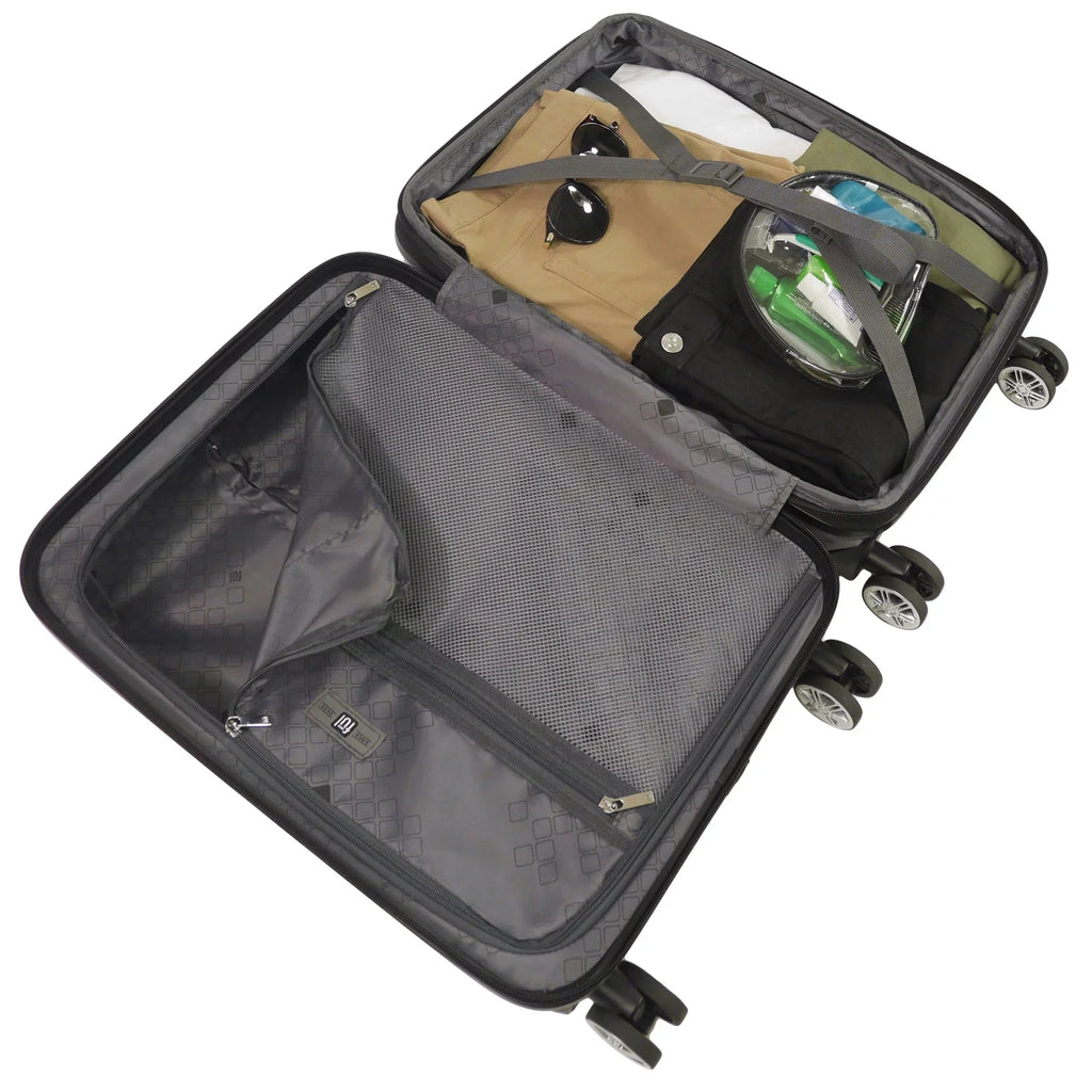 22 cm Impulse Rolling Luggage; Ombre Hardshell Carry On Suitcase with Spinner Wheels; Blue