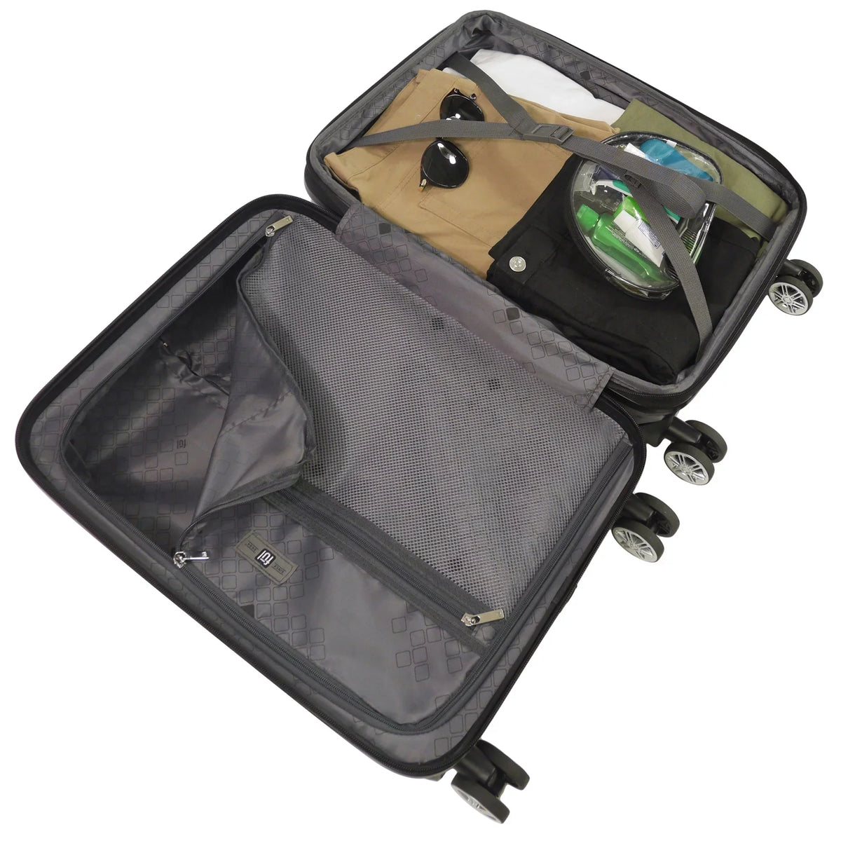 22 cm Impulse Rolling Luggage; Ombre Hardshell Carry On Suitcase with Spinner Wheels; Blue
