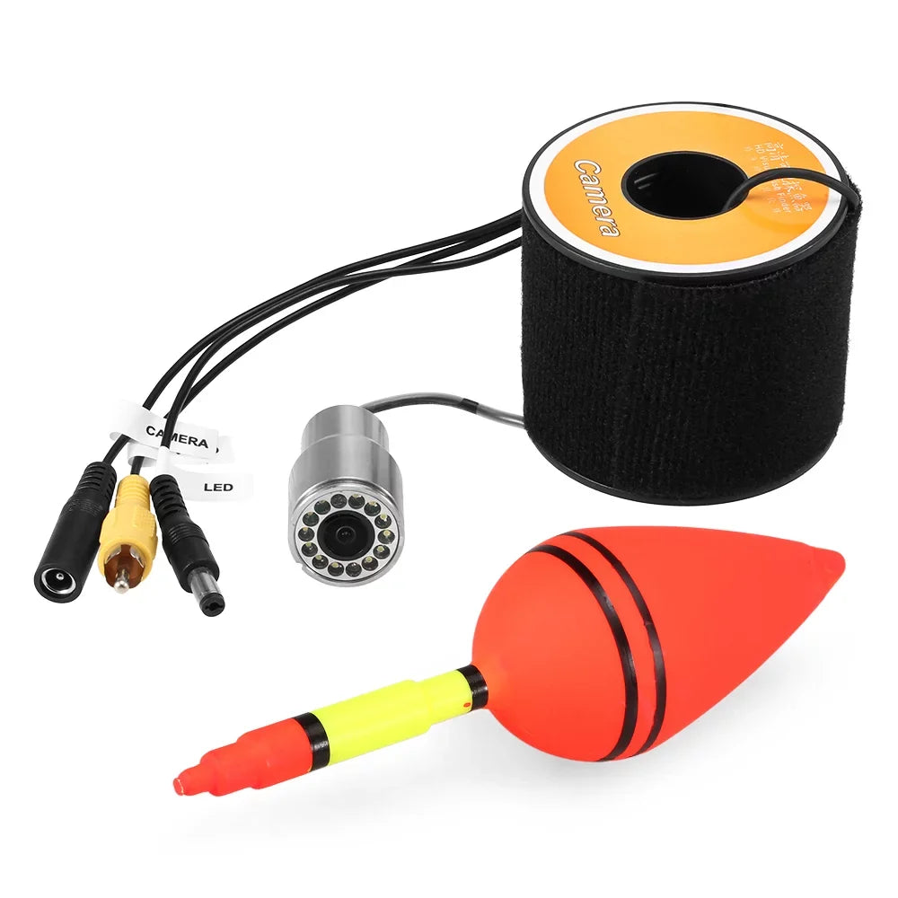 Lixada Underwater Fishing Camera 1200TVL with 12 LEDs Night Vision Liquidproof Fish Shape for Boat Ice Fishing 15m 30m 50m Cable Accessories