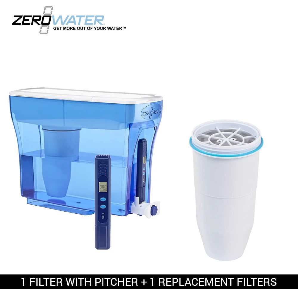 ZeroFluid ZD-018 ZD018; 23 Cup Filter Pitcher with Quality Meter