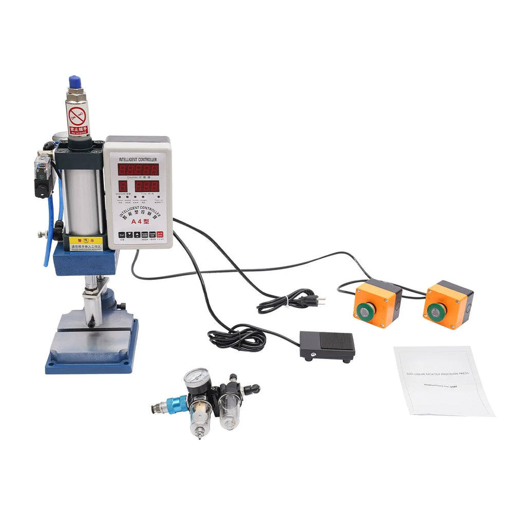 Wuzstar Pneumatic Punch Press Device; 440lbs Digital Double Control Desktop Punching Press Device