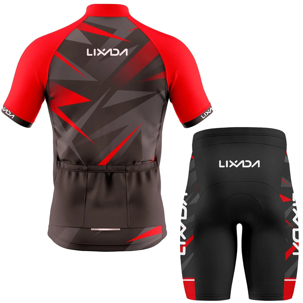 Lixada Cycling Jersey;Breathable Sleeve Bike Shirt And Padded And Padded Mtb Sleeve Bike Shirt Men Breathable Sleeve Bike Shirt And Padded Mtb Suit Set Shirt+3d Cushion Men's Set Sleeve Qahm Zdhf