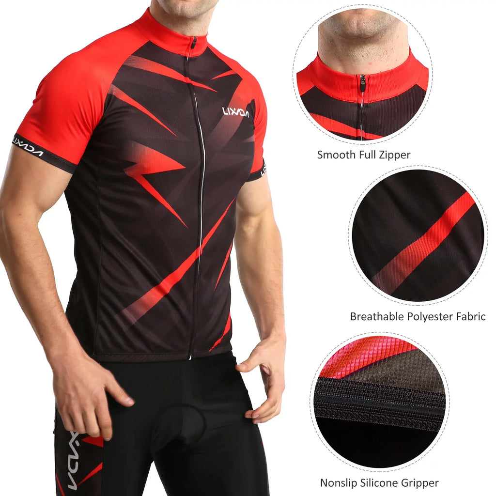 Lixada Cycling Jersey;Padded Mtb Suit Bike Shirt And Shirt And Padded And Padded Mtb Men Breathable Sleeve Buzhi Set Men Mewmewcat Sleeve Bike Shirt Breathable Sleeve Bike