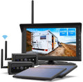 Auto-Vox Solar Wireless RV Backup Camera; 7'' Split-Screen Monitor with Dual Battery-Powered 2 PCS Trailer Rear View Camera and 2 Solar Panel; Campervans Wireless Reverse Cameras Systems