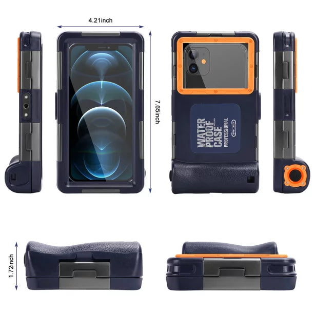 UrbanX Professional [15m/50ft] Swimming Diving Surfing Snorkeling Photo Video Liquidproof Protective Case Underwater Housing for Play 20 And all Phones Up to 6.9 millimeter LCD with Lanyard